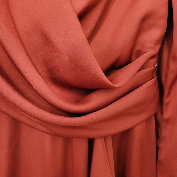 IEENA Mac Duggal Women's Long Sleeve Formal Dress‎ Size 6 Brick Red Style 26895 - Picture 8 of 12